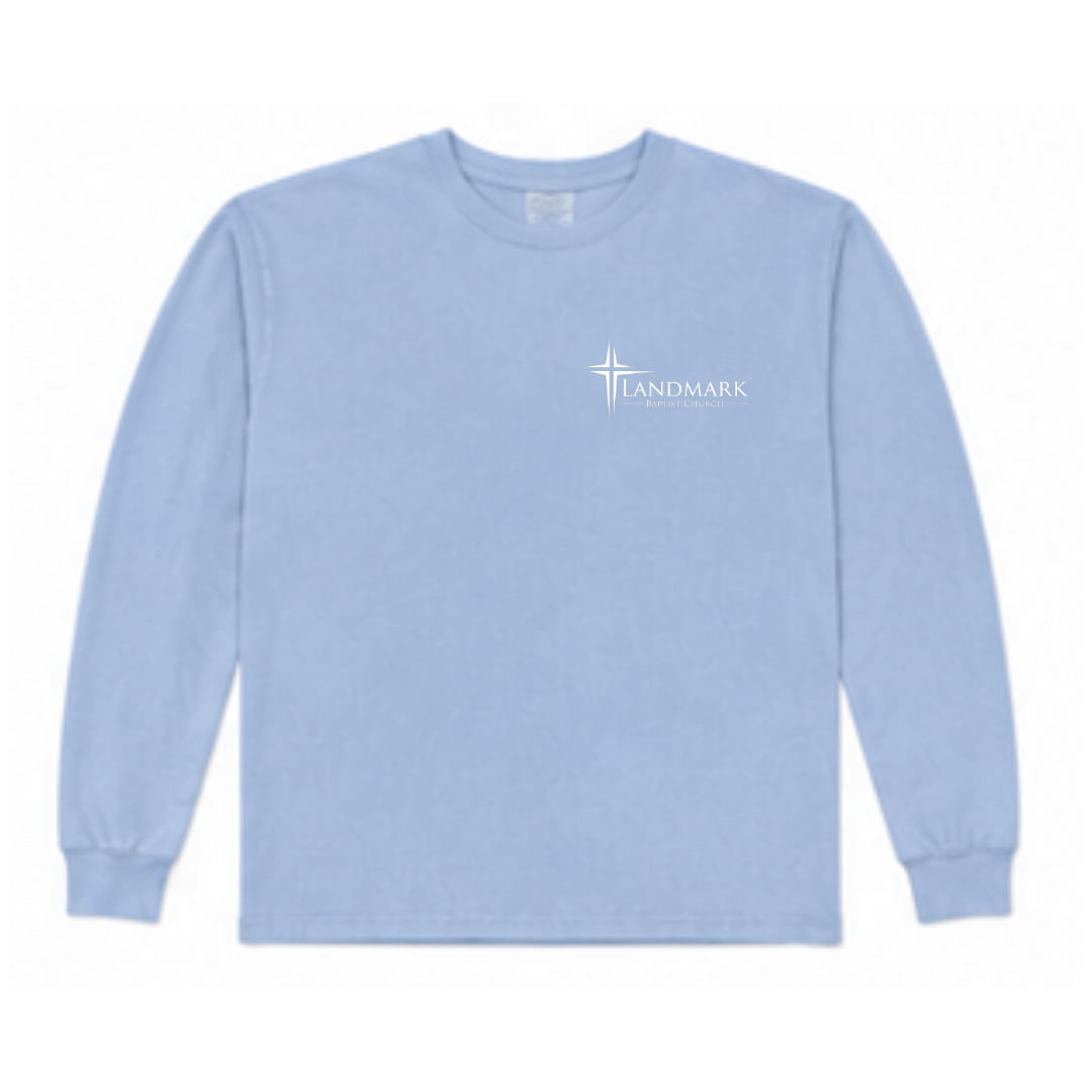 Youth Landmark Long Sleeve Left Chest Logo Shirt - White