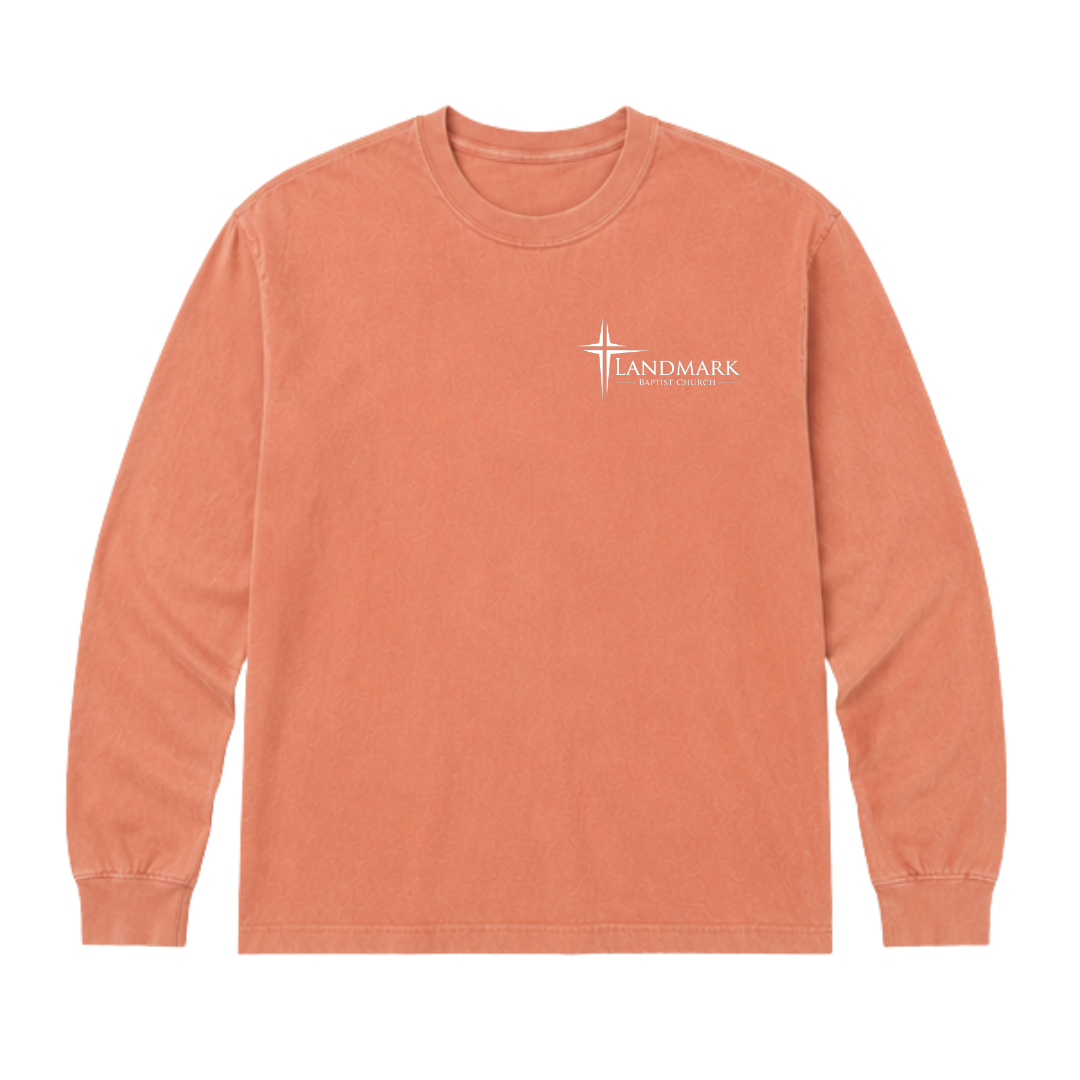 Youth Landmark Long Sleeve Left Chest Logo Shirt - White