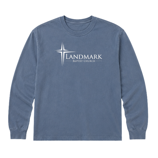 Youth Landmark Long Sleeve Logo Shirt - White